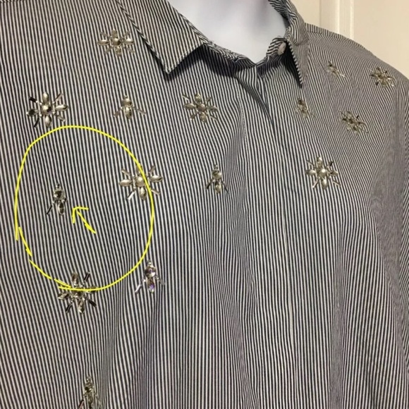 A New Day Striped Rhinestone Button Down Top - Picture 7 of 8